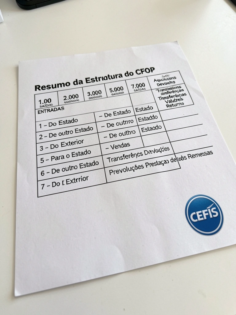 Infográfico mostrando os dígitos do CFOP e seus significados, com setas e textos explicativos.