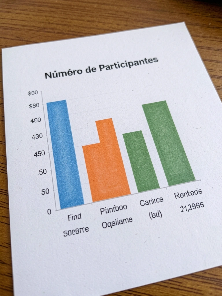 Gráfico de barras com dados numéricos sobre participantes.