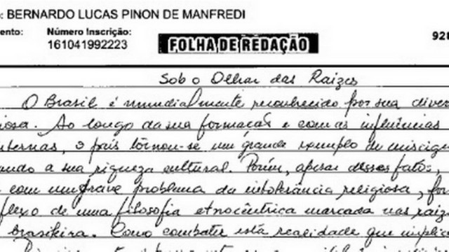 redação enem modelo