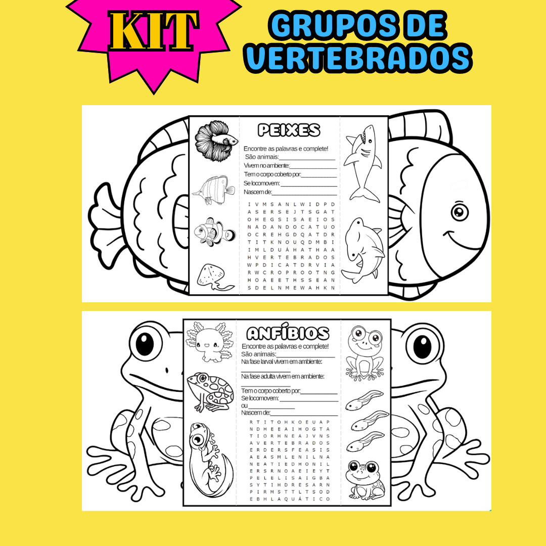 exemplos de animais vertebrados por grupo