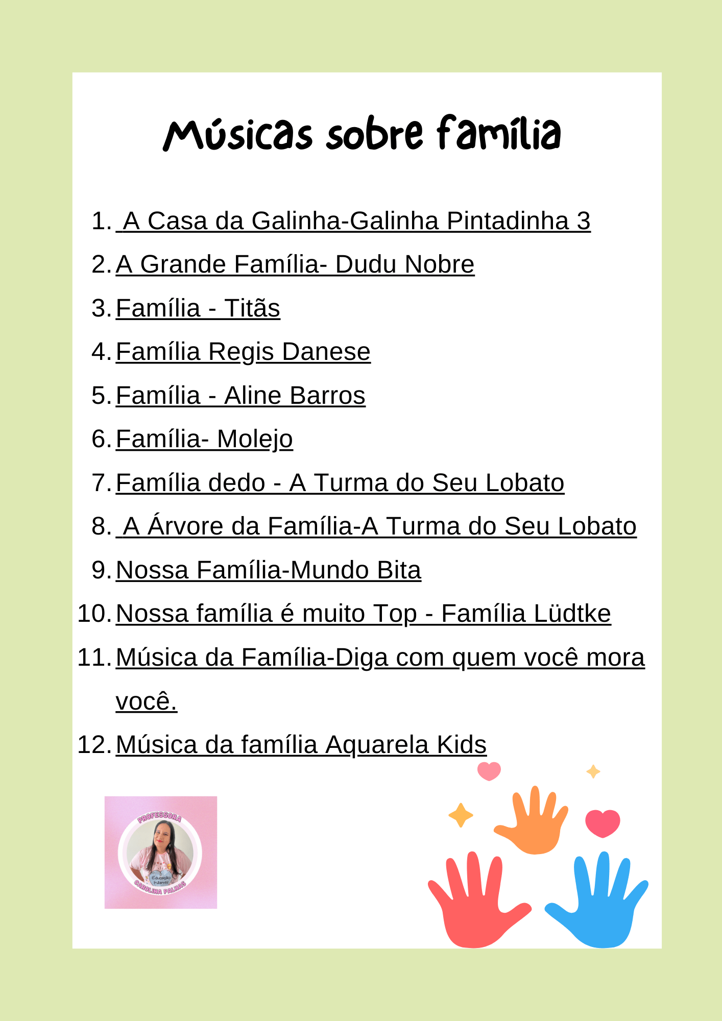 músicas sobre laços familiares