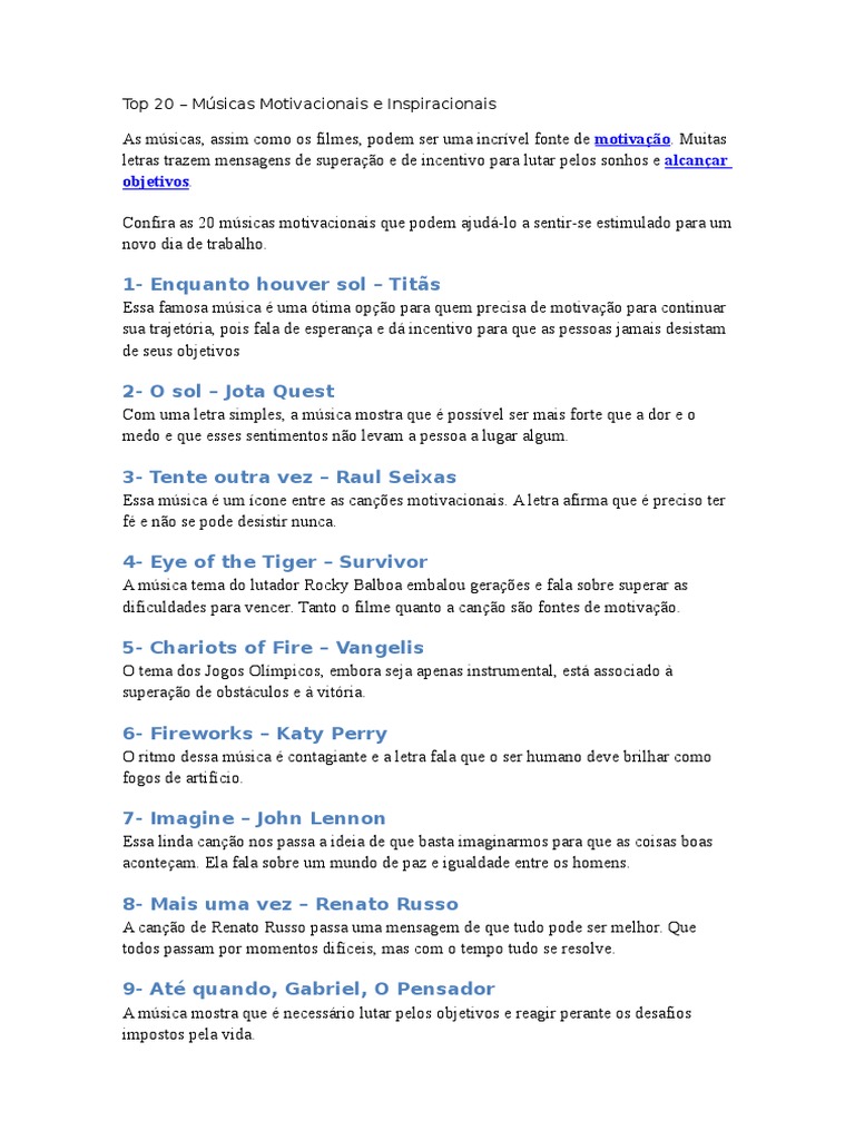 canções de foco e concentração