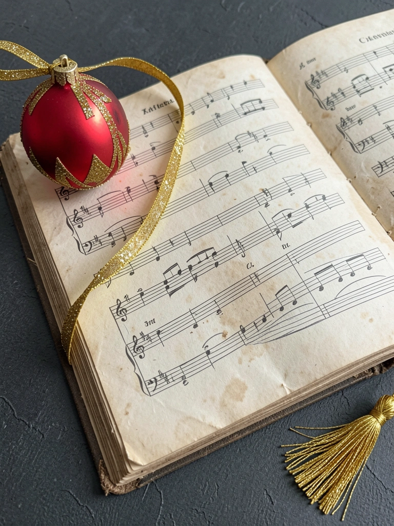 Partitura antiga de Natal com elementos portugueses e brasileiros