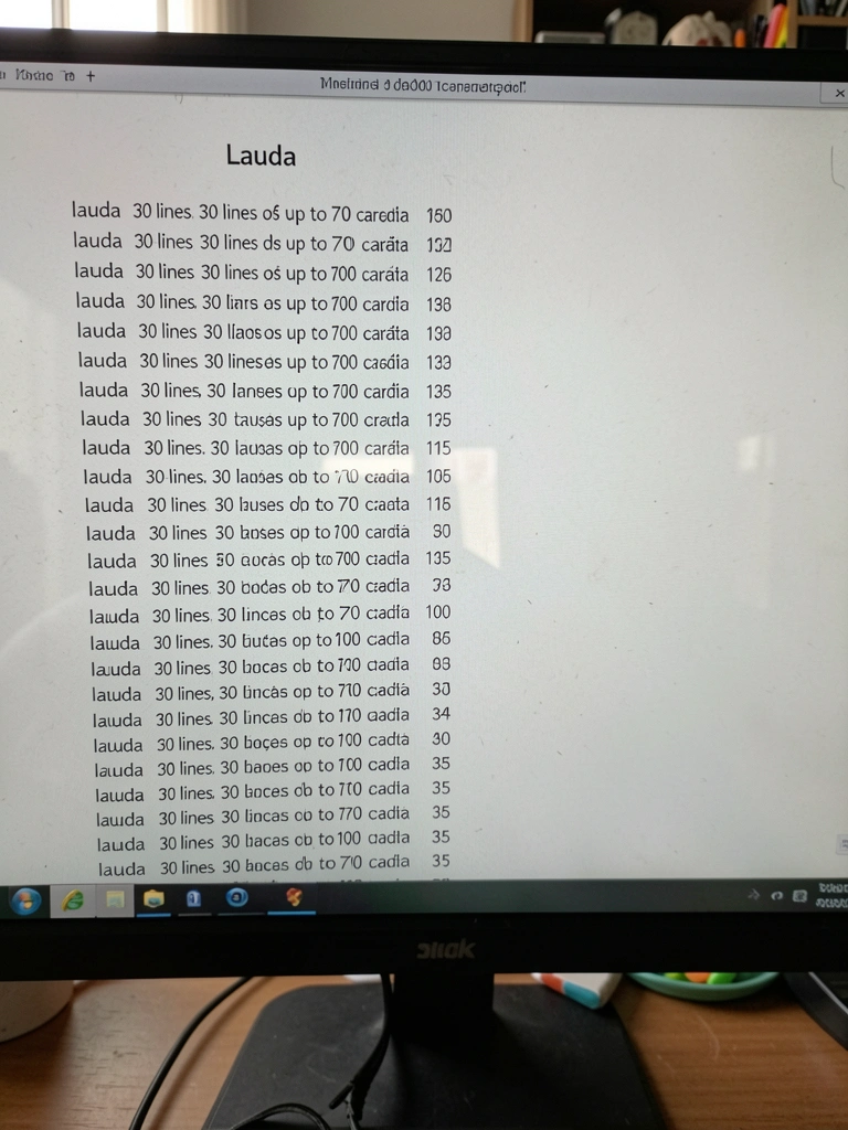 Lauda padrão com linhas e caracteres contados