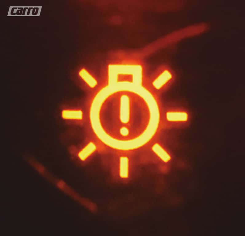 luz de advertência amarela carro