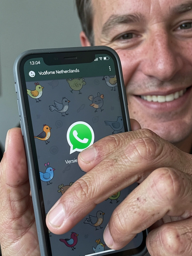 Pessoa digitando rapidamente no celular, com expressão casual, em ambiente descontraído.