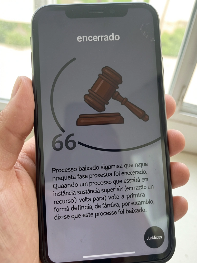 Tela de computador exibindo status de processo como encerrado.