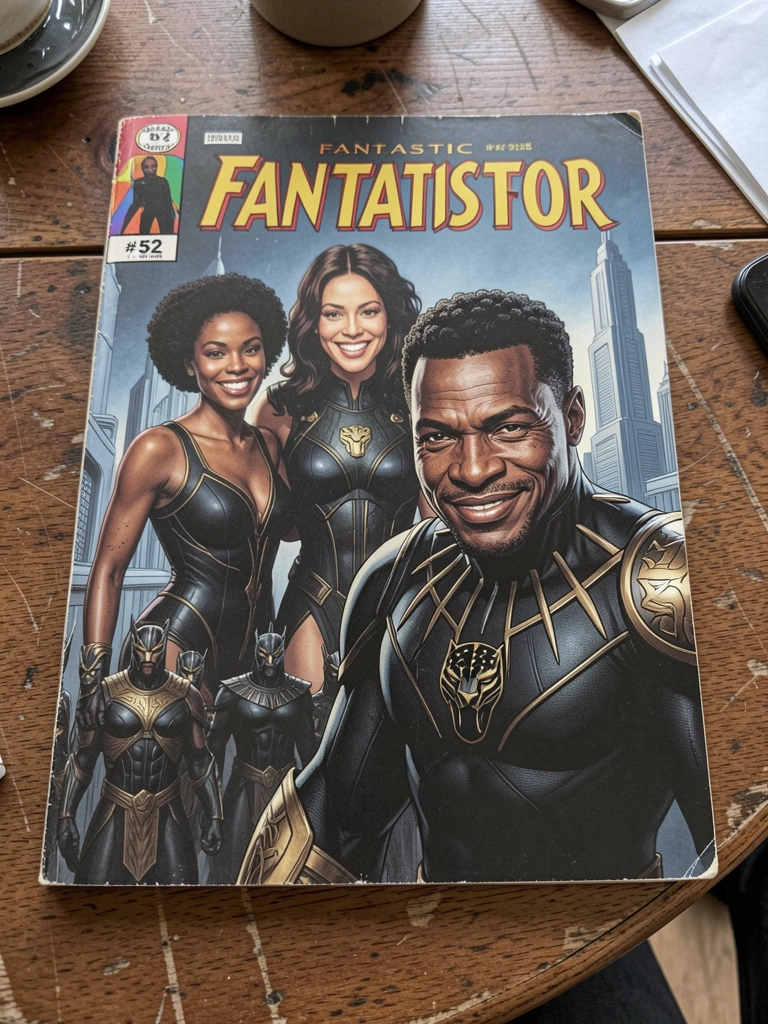 Capa da revista Fantastic Four #52 com o Pantera Negra em destaque.