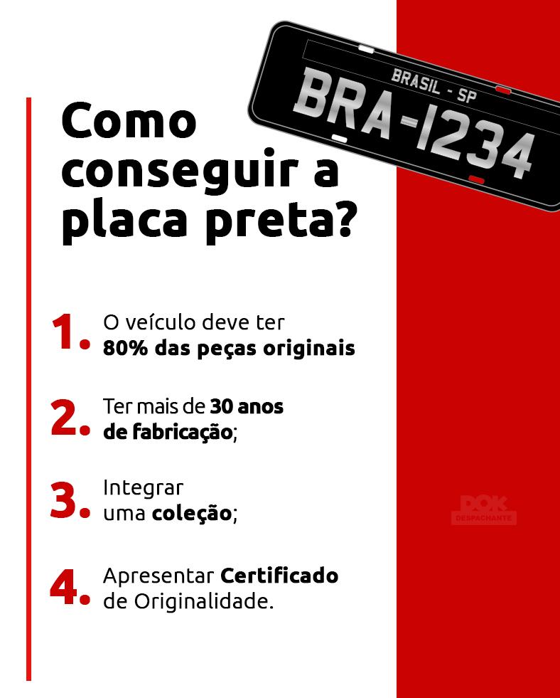 requisitos placa preta veicular