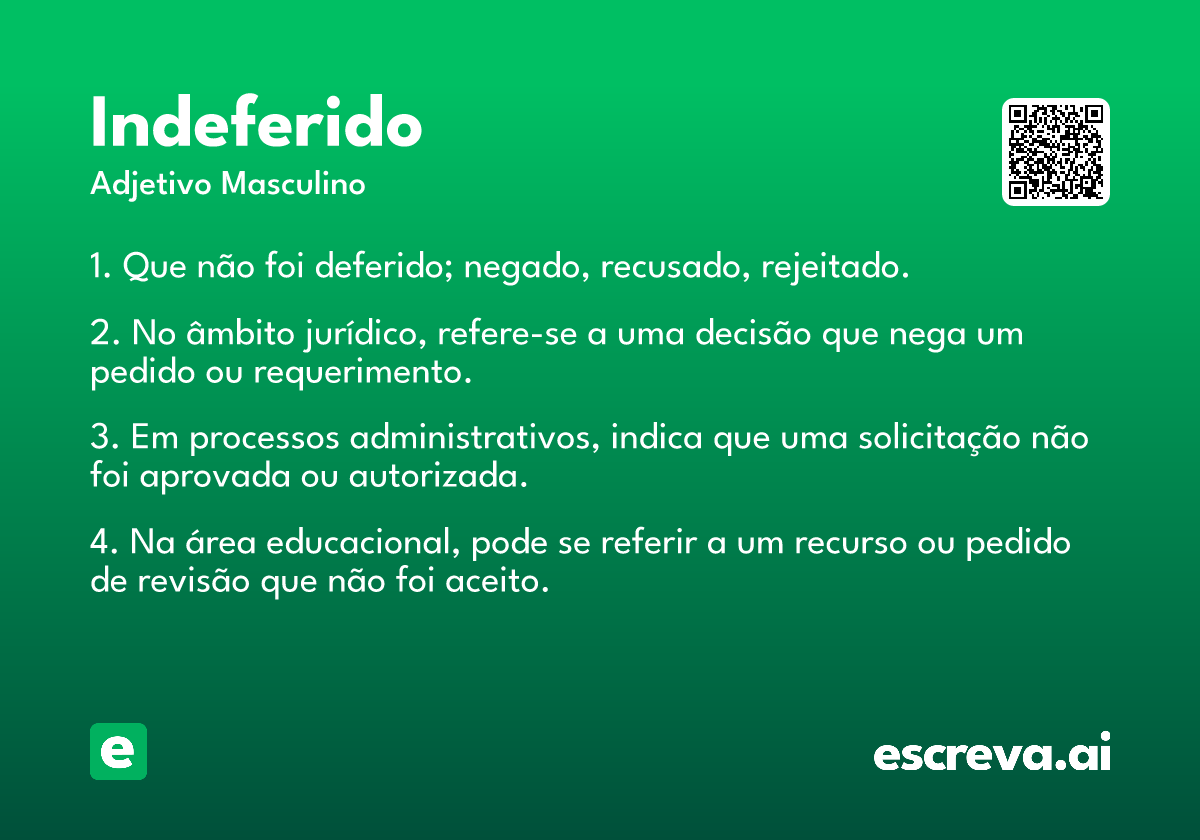processo indeferido o que fazer